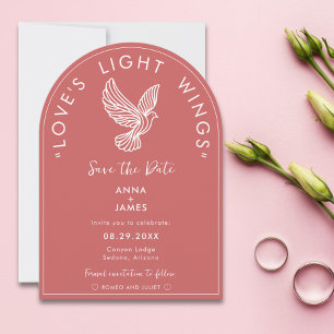 Elegantes, modernes Hochzeitsszenario mit Minimali Einladung