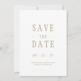 Elegantes modernes Hochzeitsweiß Save The Date