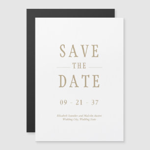 Elegantes modernes Hochzeitsweiß Save the Date Magneteinladung