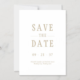 Elegantes modernes Hochzeitsweiß Save the Date Magneteinladung