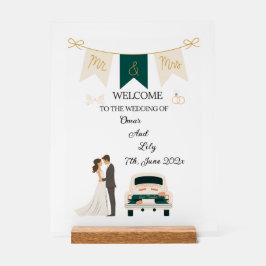 Elegantes modernes Hochzeitswillkommen Akryllische Acrylschild