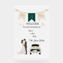 Elegantes modernes Hochzeitswillkommen Akryllische Acrylschild