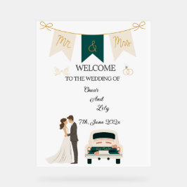 Elegantes modernes Hochzeitswillkommen Akryllische Acrylschild