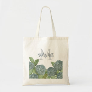 Elegantes modernes Hydrangea Monogramm Tragetasche