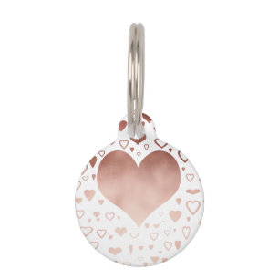 elegantes modernes Imitat-Rosengoldherzmuster Haustiermarke