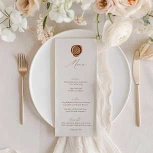 Elegantes, modernes Ivory Calligraphy Wedding Menu Einladung