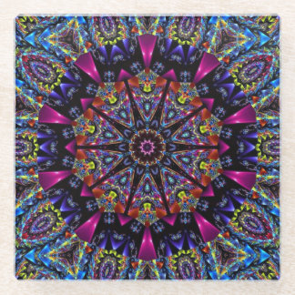 Elegantes, modernes Kaleidoskop Glasuntersetzer