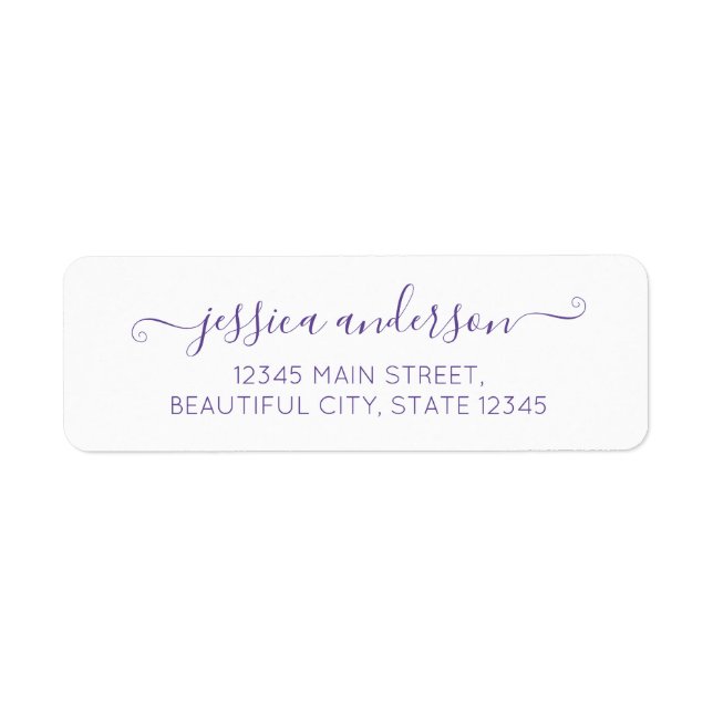 Elegantes, modernes Kalligrafie Script Lila Violet (Vorne)