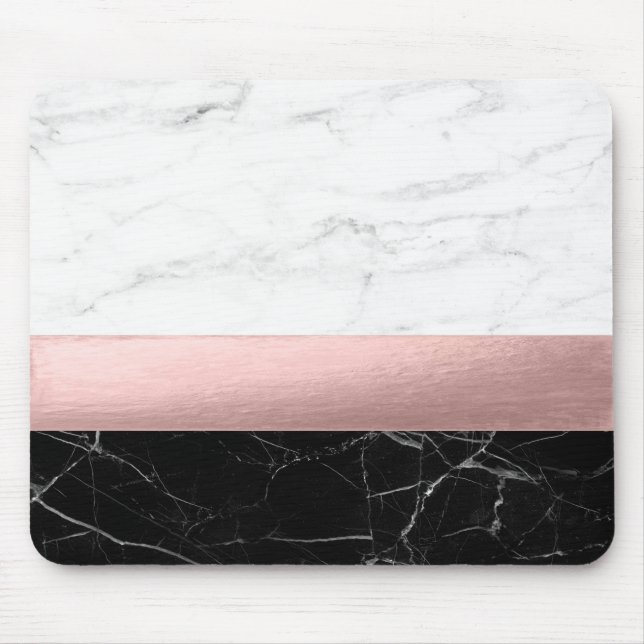 elegantes modernes klares Schwarz-weißes Mousepad (Vorne)