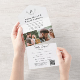 Elegantes, modernes klassisches Monogramm-Foto All In One Einladung
