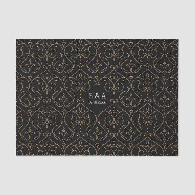 Elegantes, modernes Klassisches Oldtimer-Hochzeits Seidenpapier (Vorderseite)
