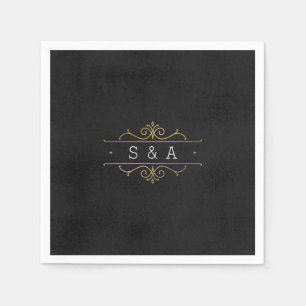 Elegantes, modernes Klassisches Oldtimer-Hochzeits Serviette