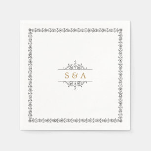 Elegantes, modernes Klassisches Oldtimer-Hochzeits Serviette