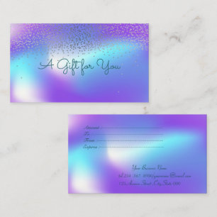 Elegantes modernes Konfetti-Ombre-Holografisch Rabattkarte
