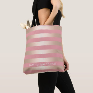 Elegantes modernes Küken-Rosen-Goldrosa striped