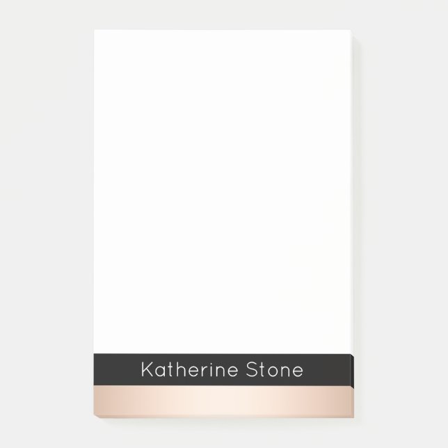 Elegantes modernes Küken-Rosen-Goldschwarzes Post-it Klebezettel (Vorderseite)