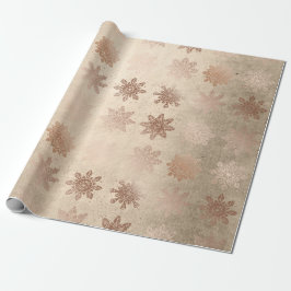 Elegantes, modernes Kupferschneeflockenmuster aus  Geschenkpapier