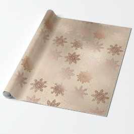 Elegantes, modernes Kupferschneeflockenmuster der  Geschenkpapier