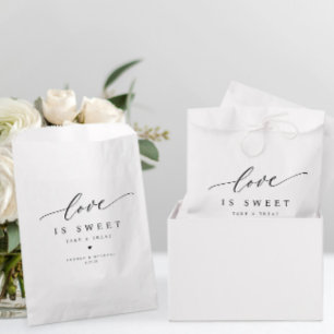 Elegantes modernes Liebes ist süße Hochzeitsdesser Geschenktütchen