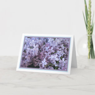 Elegantes modernes Lila Lilac Blume Foto wird gut Karte