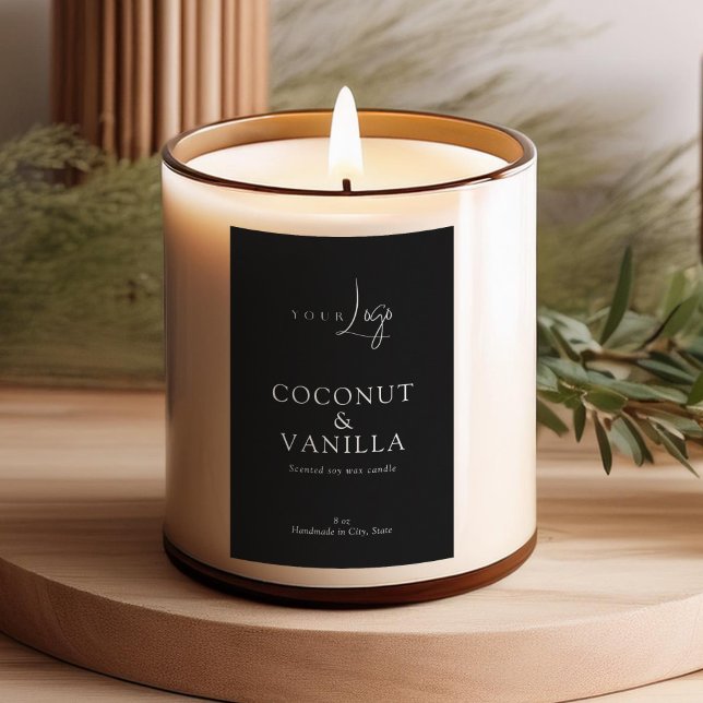 Elegantes, modernes Logo Minimal Candle Label Lebensmitteletikett (Von Creator hochgeladen)