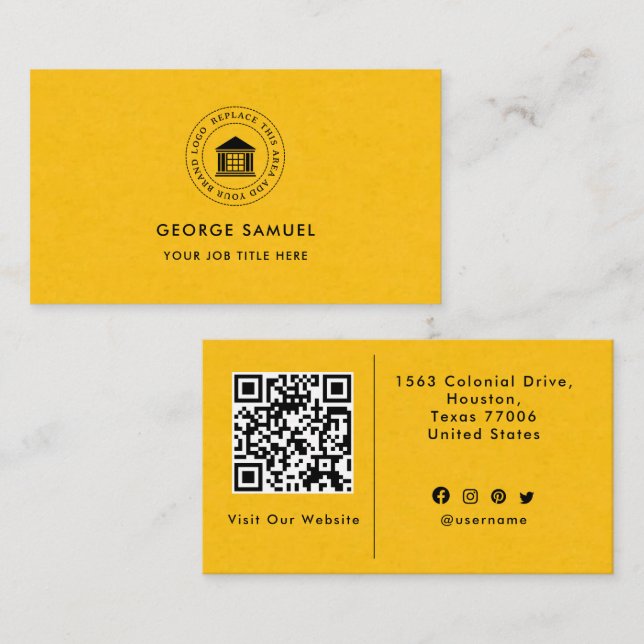 Elegantes, modernes Logo Minimalistisch Visitenkarte (Vorne/Hinten)