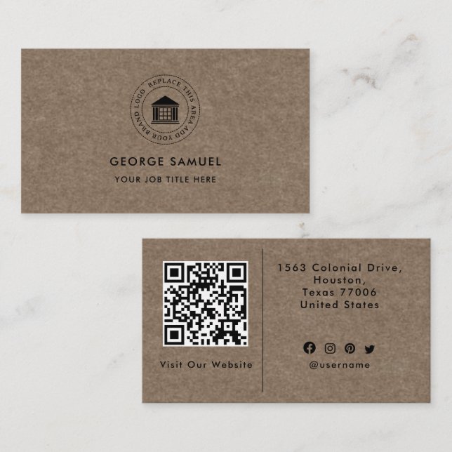 Elegantes, modernes Logo Minimalistisch Visitenkarte (Vorne/Hinten)