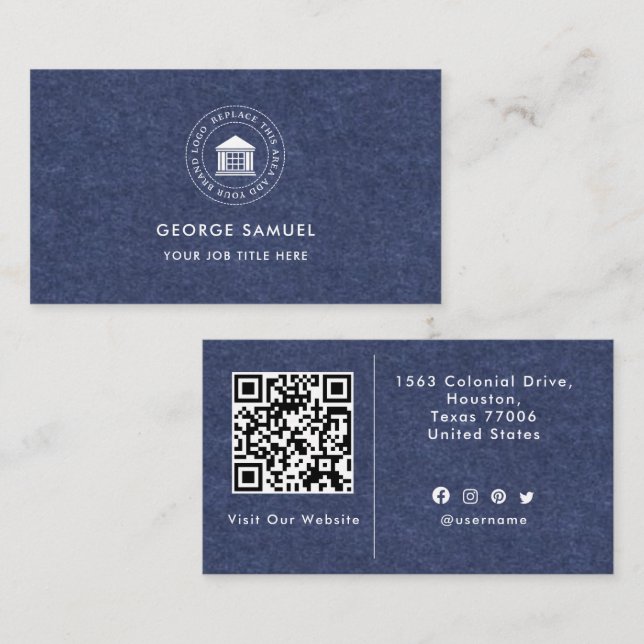 Elegantes, modernes Logo Minimalistisch Visitenkarte (Vorne/Hinten)