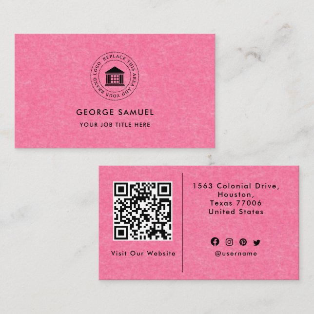 Elegantes, modernes Logo Minimalistisch Visitenkarte (Vorne/Hinten)