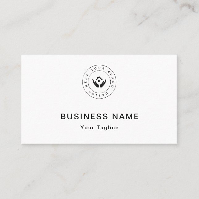 Elegantes, modernes Logo Minimalistisch Visitenkarte (Vorderseite)