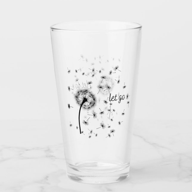 Elegantes modernes Loslassen Löwenzahn Minimalisti Glas (Vorderseite)