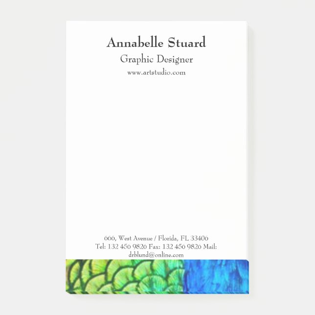 Elegantes, modernes Makeup Artist Business von Pea Post-it Klebezettel (Vorderseite)