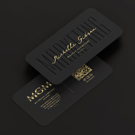 Elegantes, modernes Marketing Monogram Black Visitenkarte