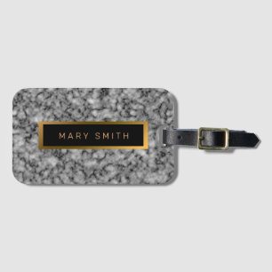 Elegantes, modernes Marmorschwarz Gold Gepäckanhänger