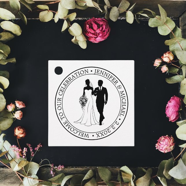 elegantes modernes Mindest-Typografie-Ehepaar Geschenkanhänger (Von Creator hochgeladen)