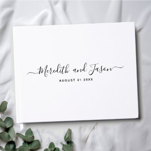 Elegantes modernes Minimal Calligraphy Foto Weddin Gästebuch