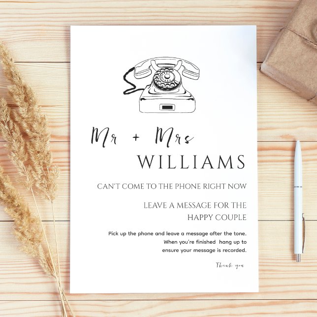 Elegantes modernes Minimal Wedding Audio Gästebuch Sockelschild (Von Creator hochgeladen)