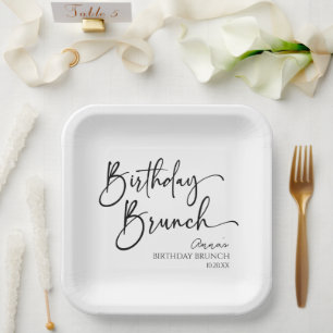 Elegantes, modernes Minimalistisches Brunch-Party Pappteller