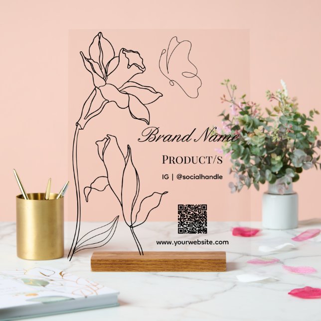 Elegantes modernes Minimalistisches Business Acrylschild (Hochzeit)