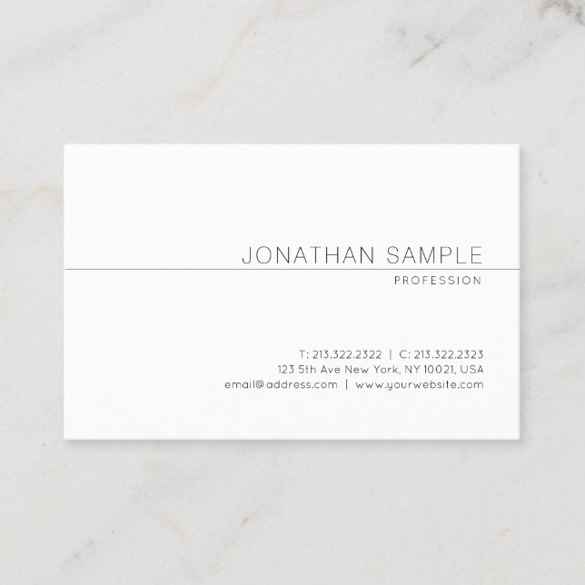 Elegantes modernes minimalistisches Design Berufli Visitenkarte (Vorderseite)