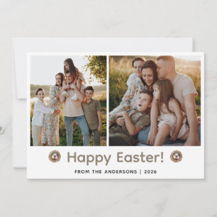 Elegantes modernes minimalistisches Frohe Ostern 2 Feiertagskarte
