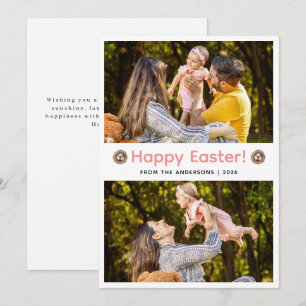 Elegantes modernes minimalistisches Frohe Ostern 2 Feiertagskarte