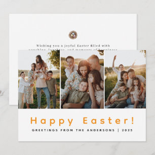 Elegantes modernes minimalistisches Frohe Ostern 3 Feiertagskarte