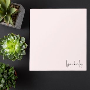 Elegantes, modernes Minimalistisches Girly Light P Notizblock