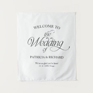 Elegantes modernes minimalistisches Hochzeit-Willk Wandteppich