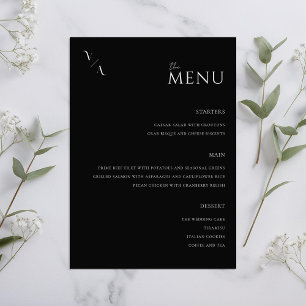 Elegantes modernes Minimalistisches Hochzeitsmenü Menükarte