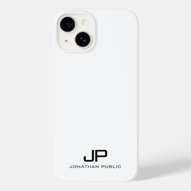 Elegantes modernes Minimalistisches Monogramm Schw Case-Mate iPhone Hülle (Rückseite)