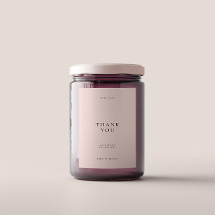 Elegantes modernes Minimalistisches Rosa Danke Lebensmitteletikett