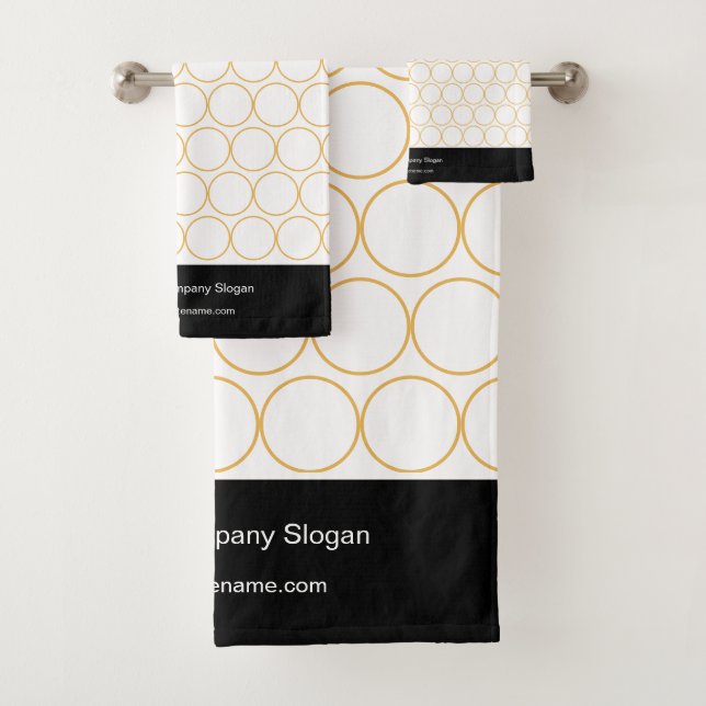 Elegantes, modernes Minimalistisches Schwarz-Weiß- Badhandtuch Set (Insitu)