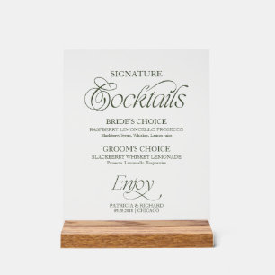 Elegantes modernes minimalistisches Signature-Cock Acrylschild